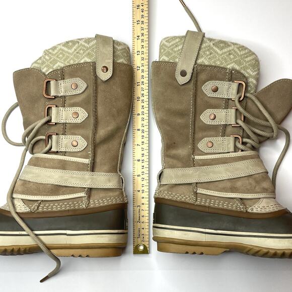 SOREL Joan Of Arctic Premium Tall Boots Women 8 Winter Waterproof Suede Wool - Picture 8 of 9